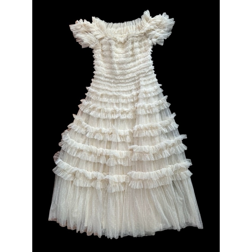 Needle & Thread Lisette Off Shoulder Ruffle Gown Dress